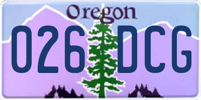 OR license plate 026DCG