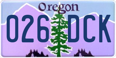 OR license plate 026DCK