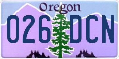 OR license plate 026DCN
