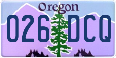 OR license plate 026DCQ