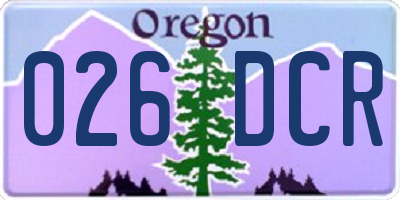 OR license plate 026DCR