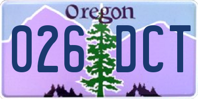 OR license plate 026DCT