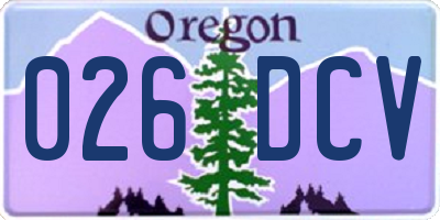 OR license plate 026DCV