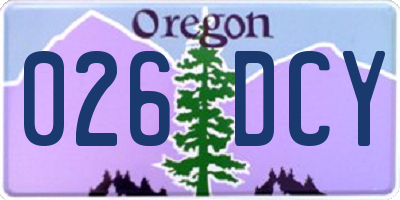 OR license plate 026DCY
