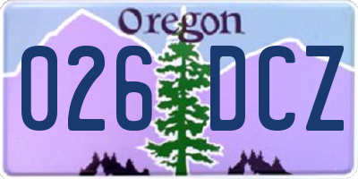 OR license plate 026DCZ