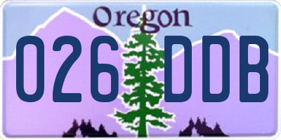 OR license plate 026DDB