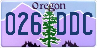 OR license plate 026DDC