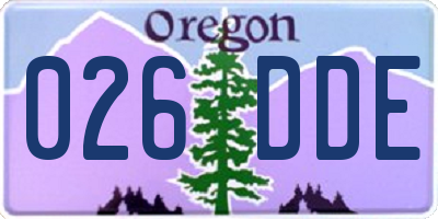 OR license plate 026DDE