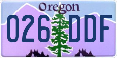 OR license plate 026DDF