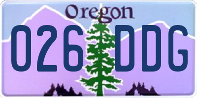 OR license plate 026DDG