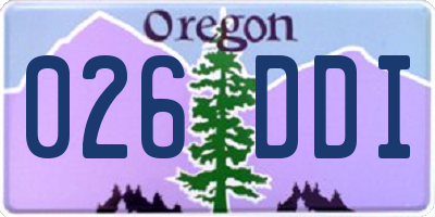 OR license plate 026DDI