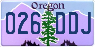 OR license plate 026DDJ