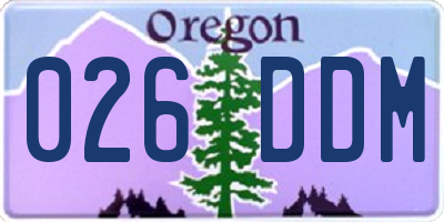OR license plate 026DDM