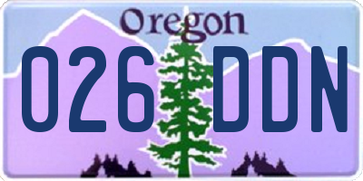 OR license plate 026DDN