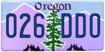 OR license plate 026DDO