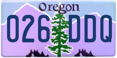 OR license plate 026DDQ