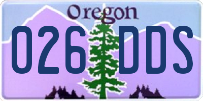 OR license plate 026DDS