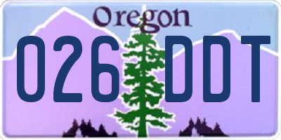 OR license plate 026DDT