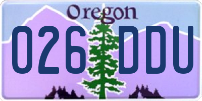 OR license plate 026DDU