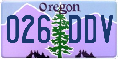 OR license plate 026DDV