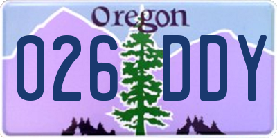 OR license plate 026DDY