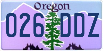 OR license plate 026DDZ