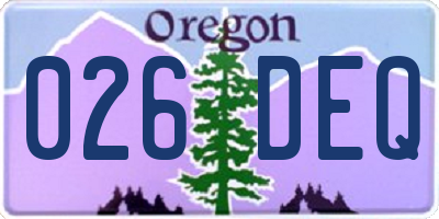 OR license plate 026DEQ