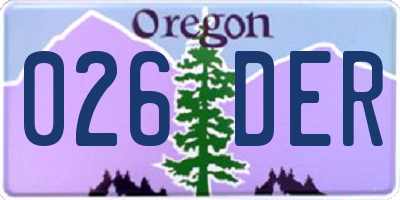 OR license plate 026DER