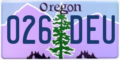 OR license plate 026DEU