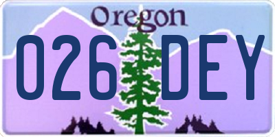 OR license plate 026DEY