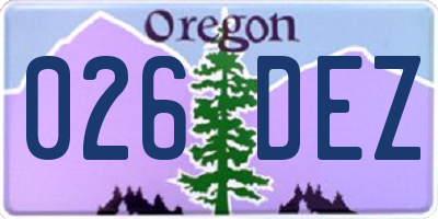OR license plate 026DEZ