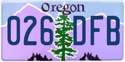 OR license plate 026DFB
