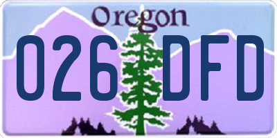 OR license plate 026DFD