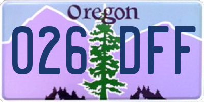 OR license plate 026DFF
