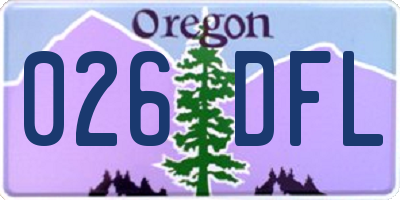 OR license plate 026DFL