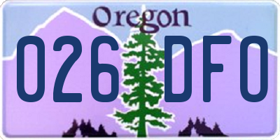 OR license plate 026DFO