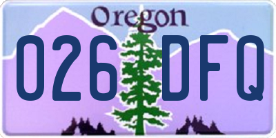 OR license plate 026DFQ