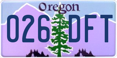 OR license plate 026DFT