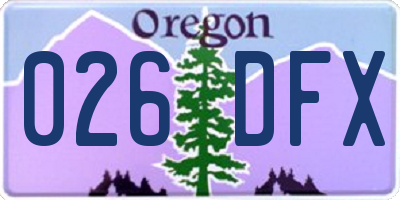 OR license plate 026DFX