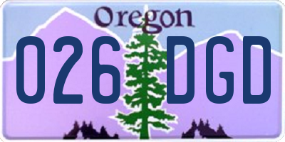 OR license plate 026DGD