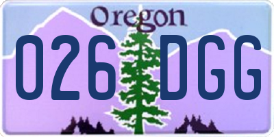 OR license plate 026DGG