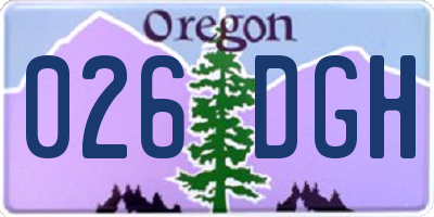 OR license plate 026DGH
