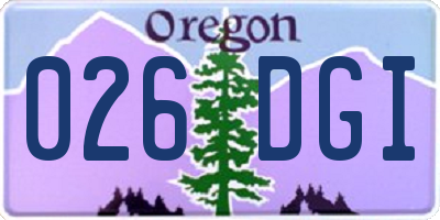OR license plate 026DGI