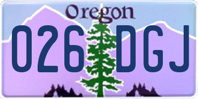 OR license plate 026DGJ