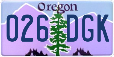 OR license plate 026DGK