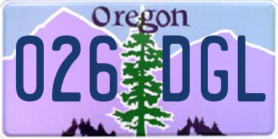 OR license plate 026DGL