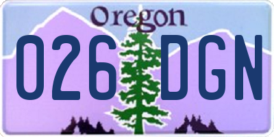OR license plate 026DGN