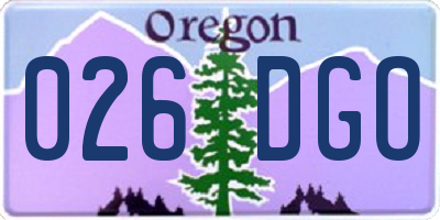 OR license plate 026DGO