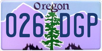 OR license plate 026DGP