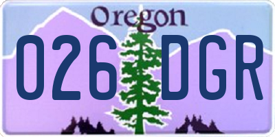OR license plate 026DGR